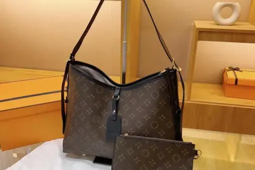 LV Style Shoulder Bag Monogram Pattern Brown