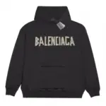 Balenciaga Large Logo Hoodie Black