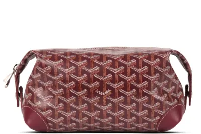 Goyard Bowling 25 Grey Toiletry Bag Red
