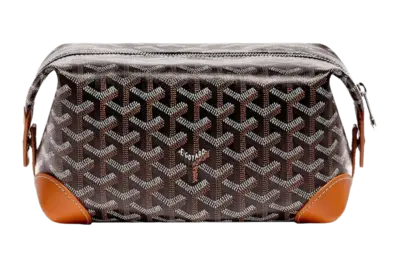 Goyard Bowling 25 Grey Toiletry Bag Black/ Tan