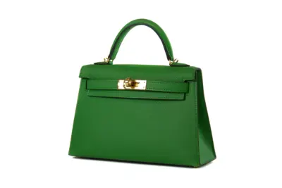 Hermès Mini Kelly 20 Sellier Handbag Green