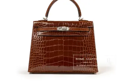 Hermès Mini Kelly 20 Sellier Handbag Crocodile Brown