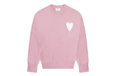 Ami Paris Ami de Coeur Crewneck Sweater Pink