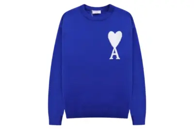 Ami Paris Ami de Coeur Crewneck Sweater Blue