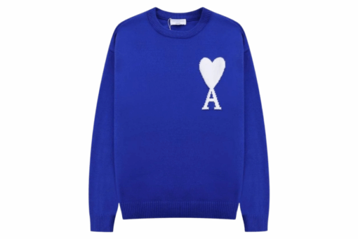 Ami Paris Ami de Coeur Crewneck Sweater Blue