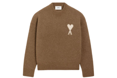 Ami Paris Ami de Coeur Crewneck Sweater Brown