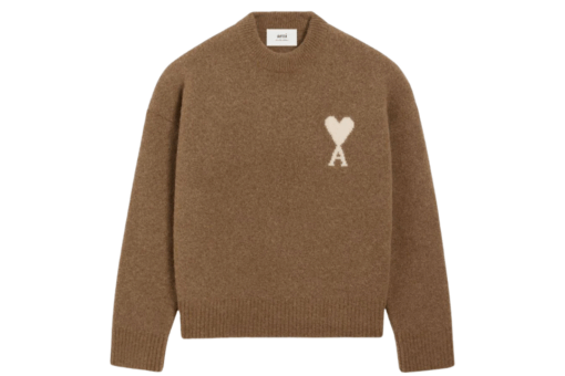 Ami Paris Ami de Coeur Crewneck Sweater Brown