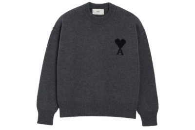 Ami Paris Ami de Coeur Crewneck Sweater Grey