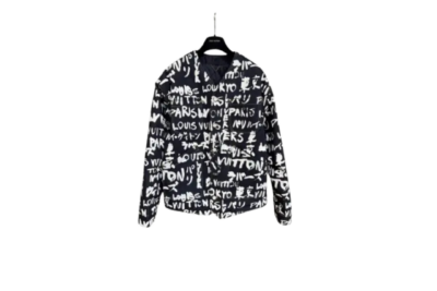 LV Monogram Denim Jacket Black White