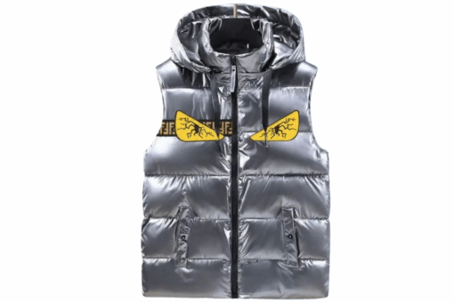 Fendi Monster-Inspired Down Vest puffer Jacket Silver