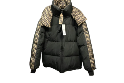 Fendi Down Jacket Black And Beige