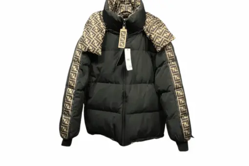 Fendi Down Jacket Black And Beige
