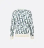 Dior Oblique Cardigan – Luxury Blue and Cream Technical Jacquard Knitwear - Image 2