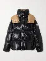 Moncler Parana Logo Appliquéd Quilted Shell Hooded Down Jacket Black