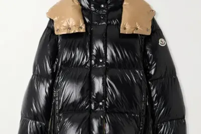 Moncler Parana Logo Appliquéd Quilted Shell Hooded Down Jacket Black