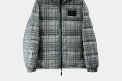Burberry Down Jacket Gray Print