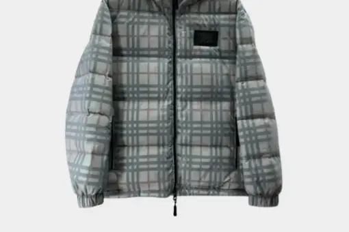 Burberry Down Jacket Gray Print
