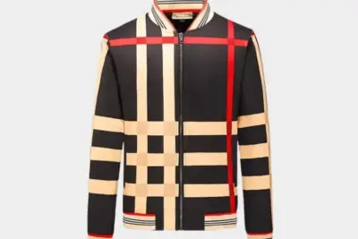 Burberry Jacket Black Beige Print