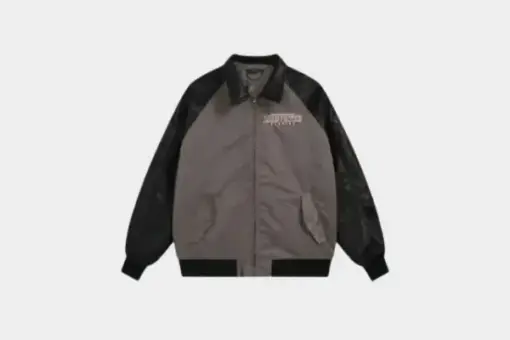 LV Leather And Nylon Blouson Jacket Black/Grey