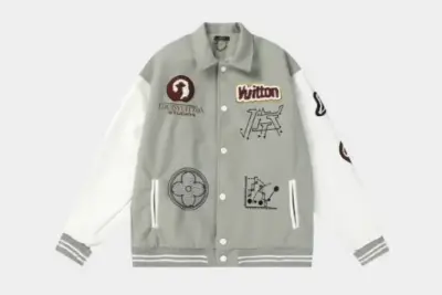 LV Studios Varsity Jacket Grey/White