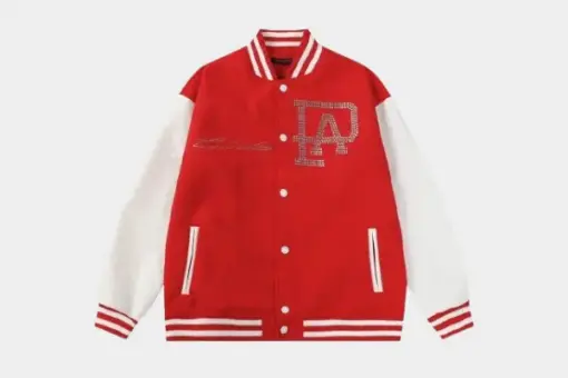 LV Varsity Leather Blouson Jacket Red/White