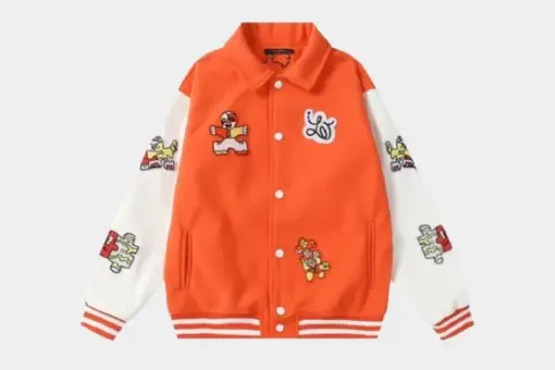 LV Varsity Jacket Orange/White