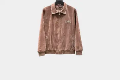 LV Embroidered Suede Calfskin Bomber Jacket Brown