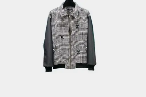 LV Mixed Leather Wool Blouson Black/Grey