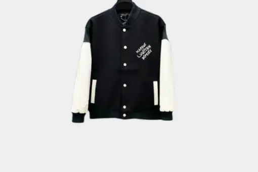 LV Cotton Jersey Varsity Blouson Jacket Black