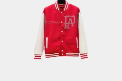 LV Mix Leather Varsity Blouson Jacket Red