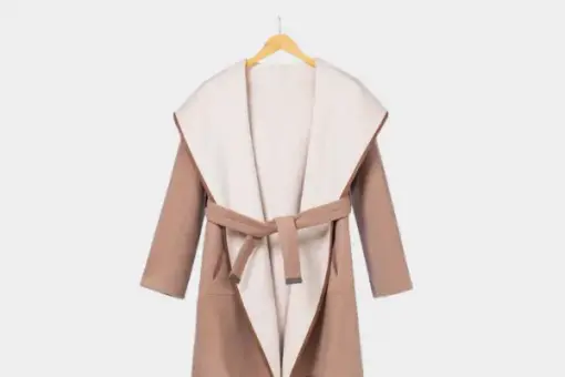 LV Long Wool Coat Full Beige