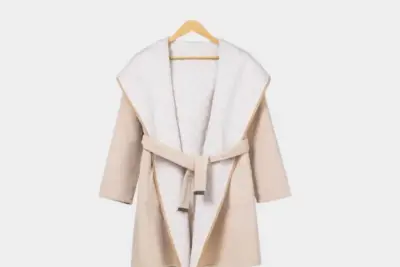 LV Long Wool Coat Tan/White