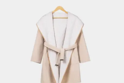 LV Long Wool Coat Tan/White