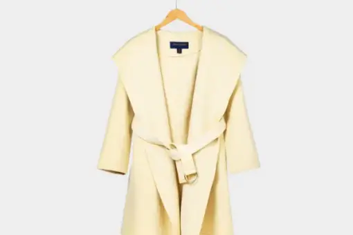 LV Long Wool Coat Yellow