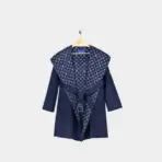LV Reversible Signature Short Hooded Wrap Coat Full Blue