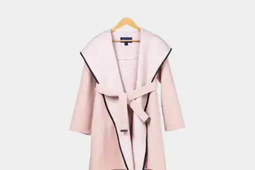 LV Reversible Signature Short Hooded Wrap Coat Pink