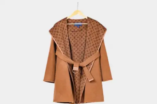 LV Long Wool Coat Brown