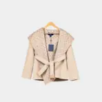 LV Reversible Signature Short Hooded Wrap Coat Light Brown