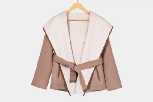 LV Reversible Signature Short Hooded Wrap Coat Brown