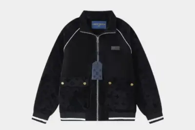 LV Monogram Debossed Tracksuit Jacket Black
