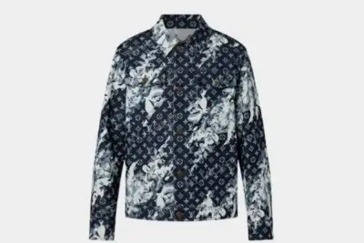LV Travis Kelce Blue Slashed Floral Print Jacket
