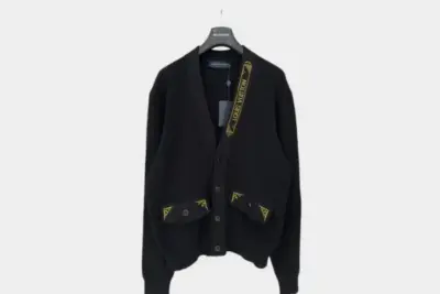 LV Embroidered Signature Cardigan Black