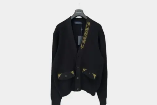 LV Embroidered Signature Cardigan Black