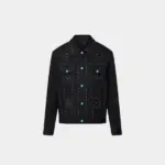 LV Embroidered Denim Jacket Black