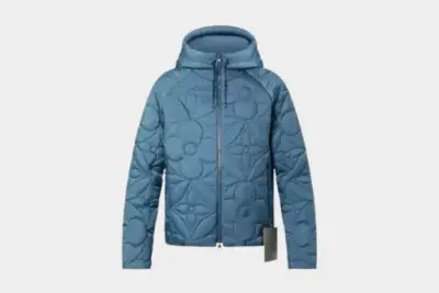 LV SE Flower Quilted Hoodie Jacket Blue