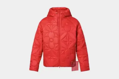 LV SE Flower Quilted Hoodie Jacket Rio Red