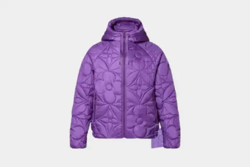 LV SE Flower Quilted Hoodie Jacket Violet