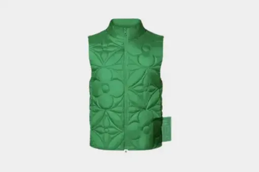 LVSE Padded Monogram Flower Gilet Green