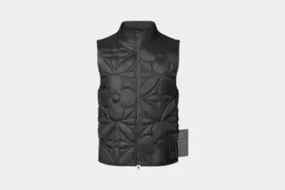 LVSE Padded Monogram Flower Gilet Black