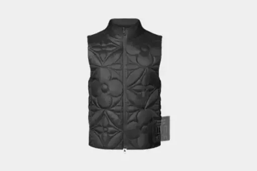 LVSE Padded Monogram Flower Gilet Black